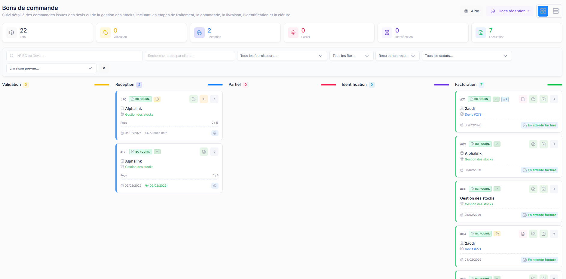 Bons de commande xcelere - Workflow d'achat et rapprochement facture