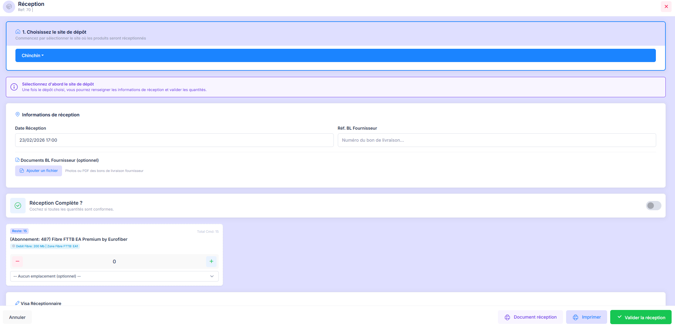 Réception xcelere - Contrôle qualité et traçabilité des entrées en stock