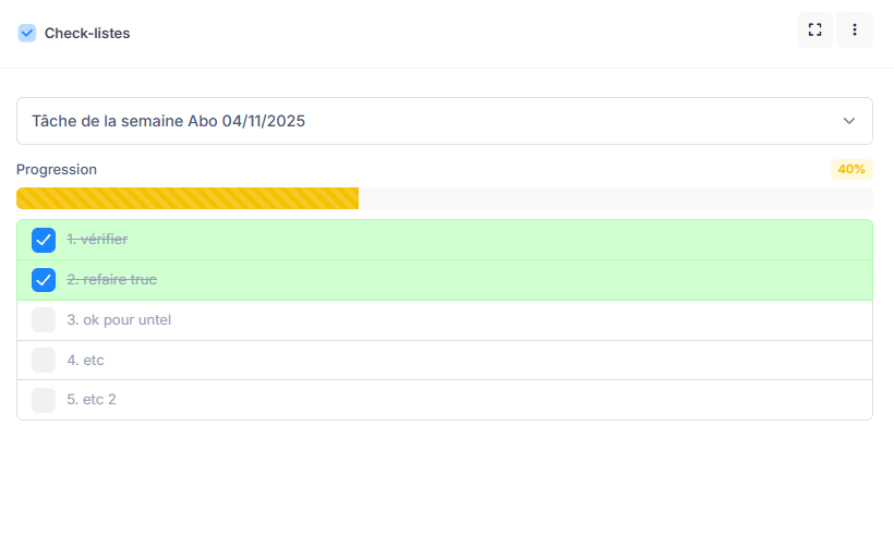 Parametres d'un widget